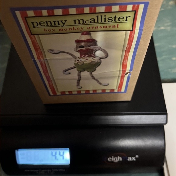 Penny McAllister Clown Sock Monkey Christmas Tree Ornament Yellow Red Polka Dots - Picture 16 of 16